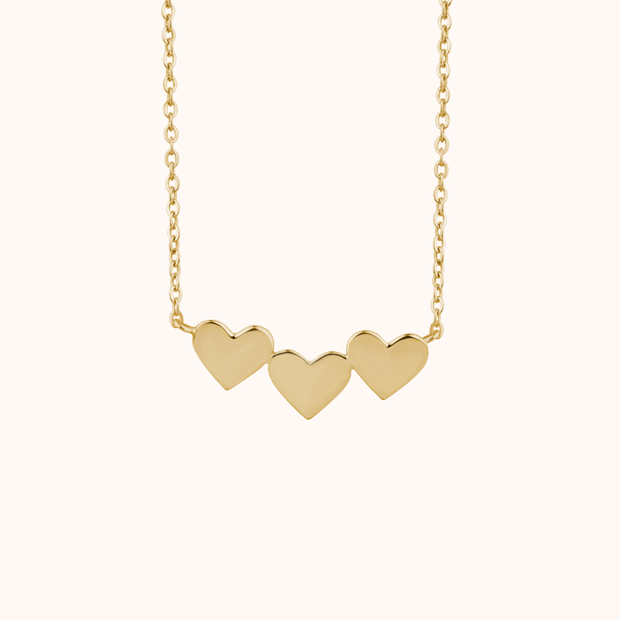 Minimalist Triple Heart Charm Necklace