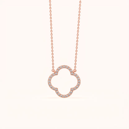 Round Diamond Clover Necklace