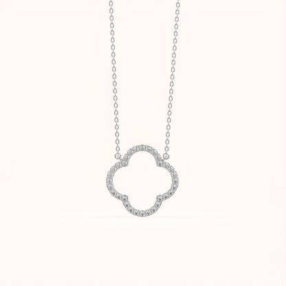 Round Diamond Clover Necklace