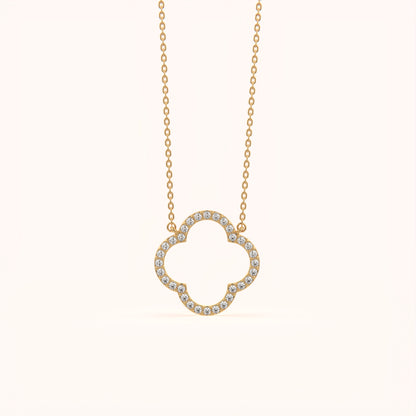 Round Diamond Clover Necklace