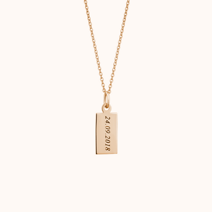 Date Print Silver Necklace