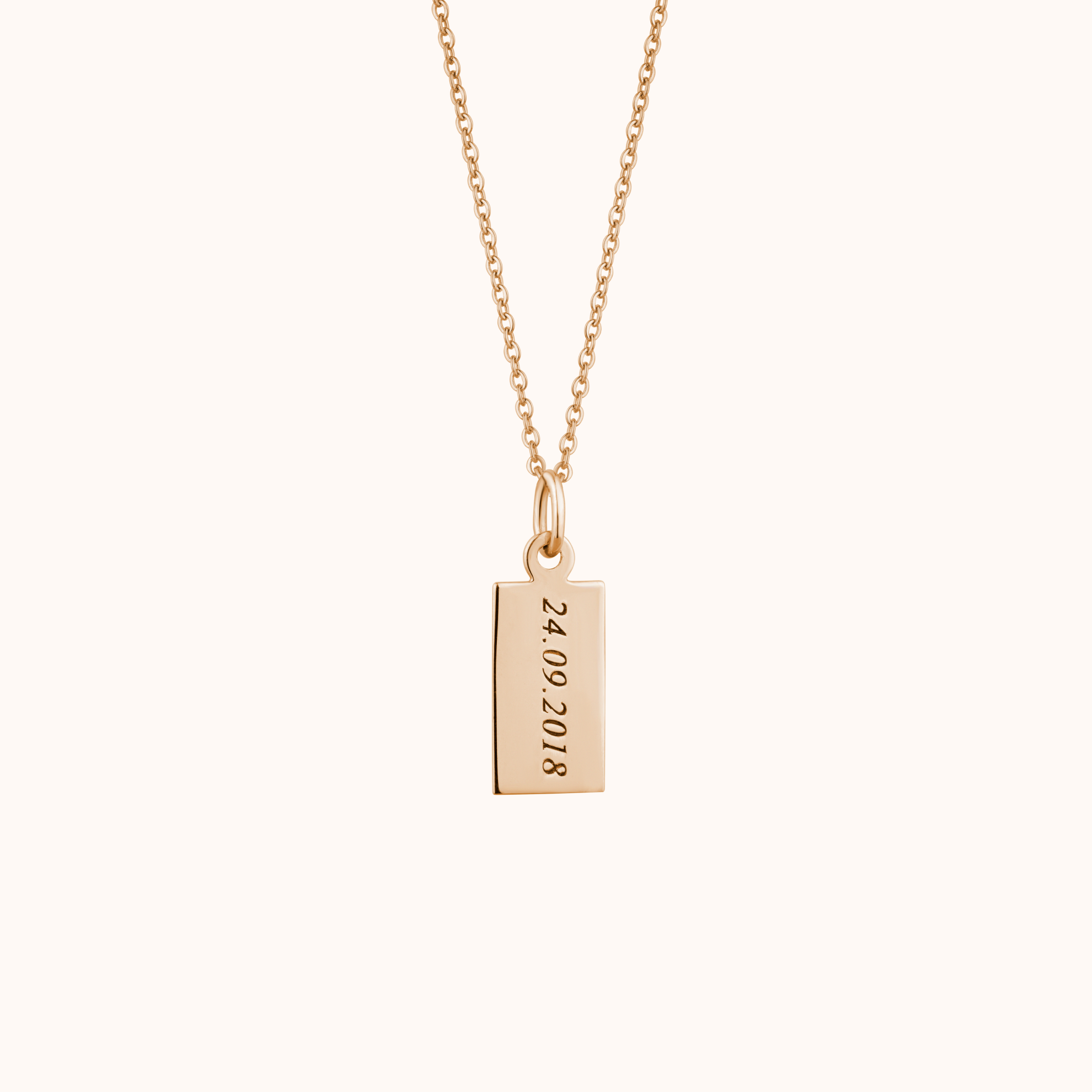 Date Print Silver Necklace