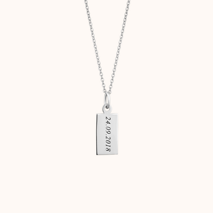 Date Print Silver Necklace