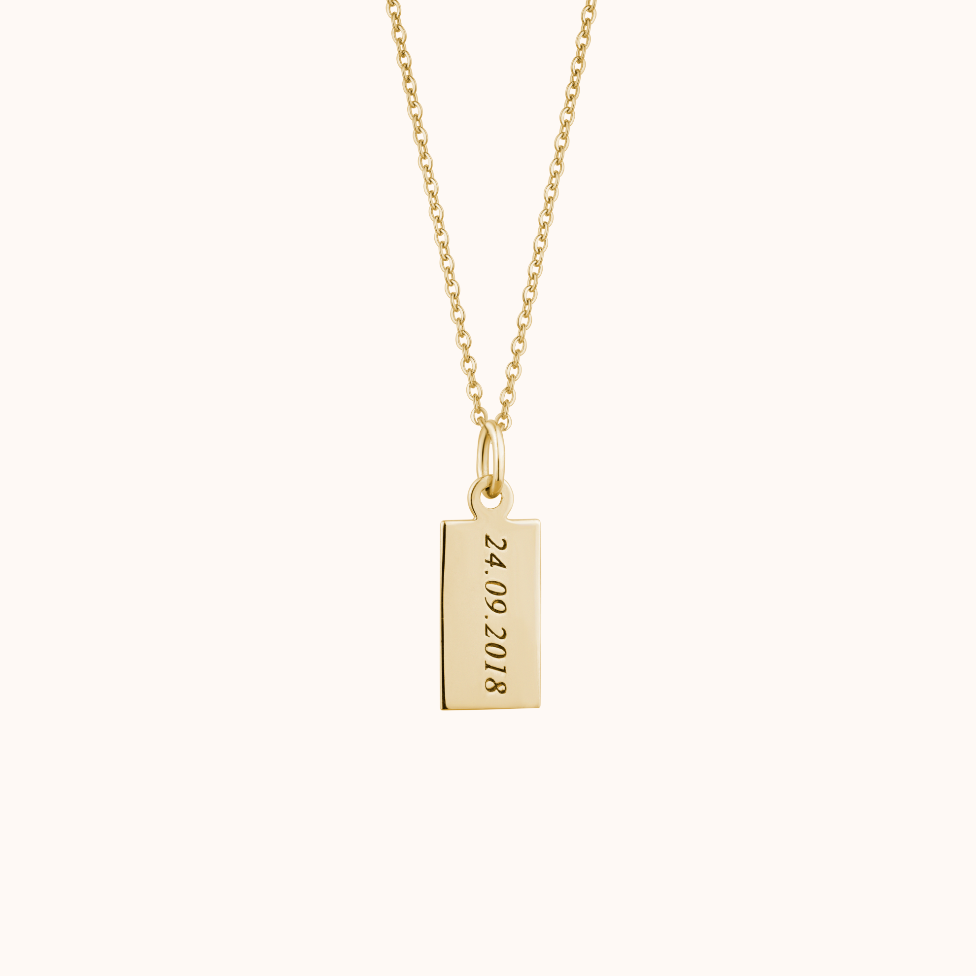 Date Print Silver Necklace