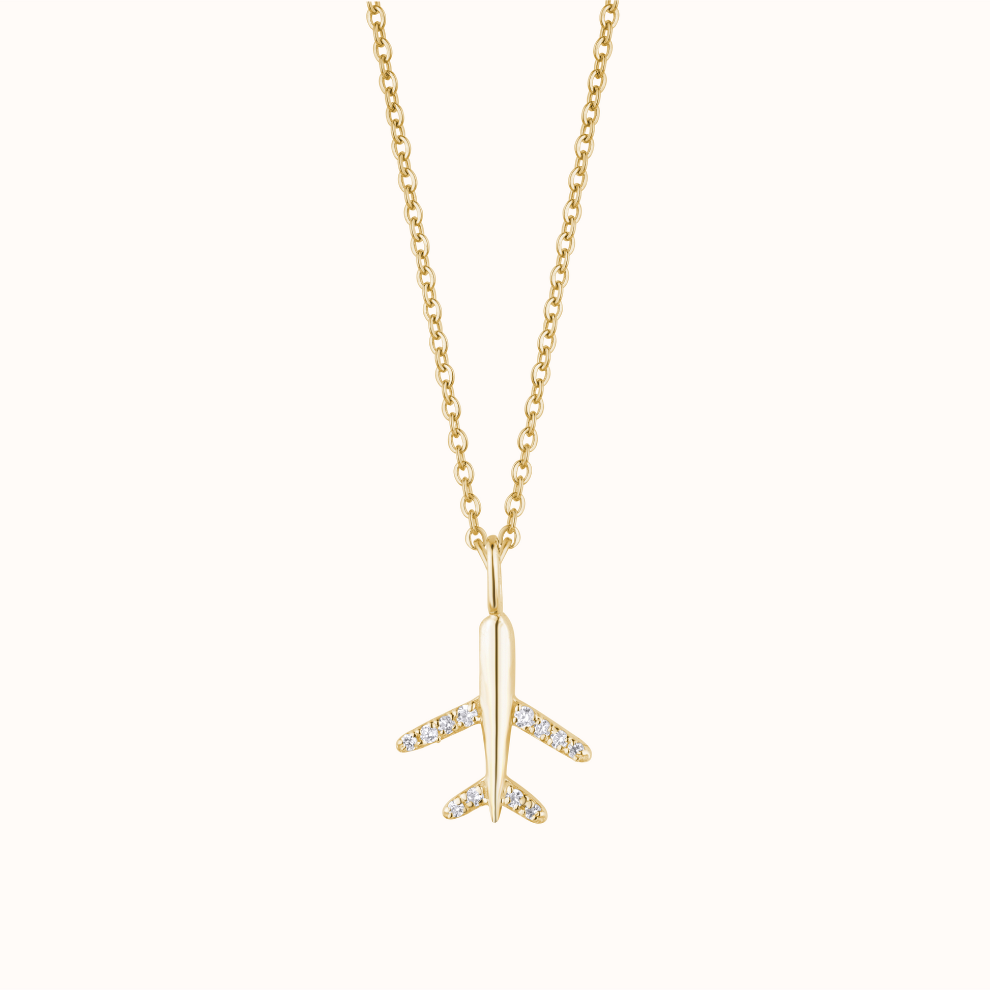 Silver Aeroplane Charm Necklace - KYMEE