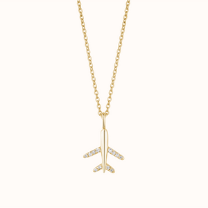 Silver Aeroplane Charm Necklace - KYMEE