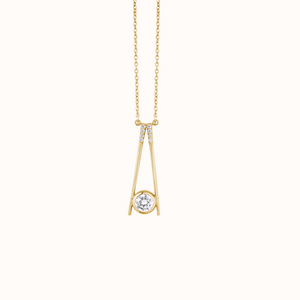 Silver Necklace with Brilliant Center Stone - KYMEE