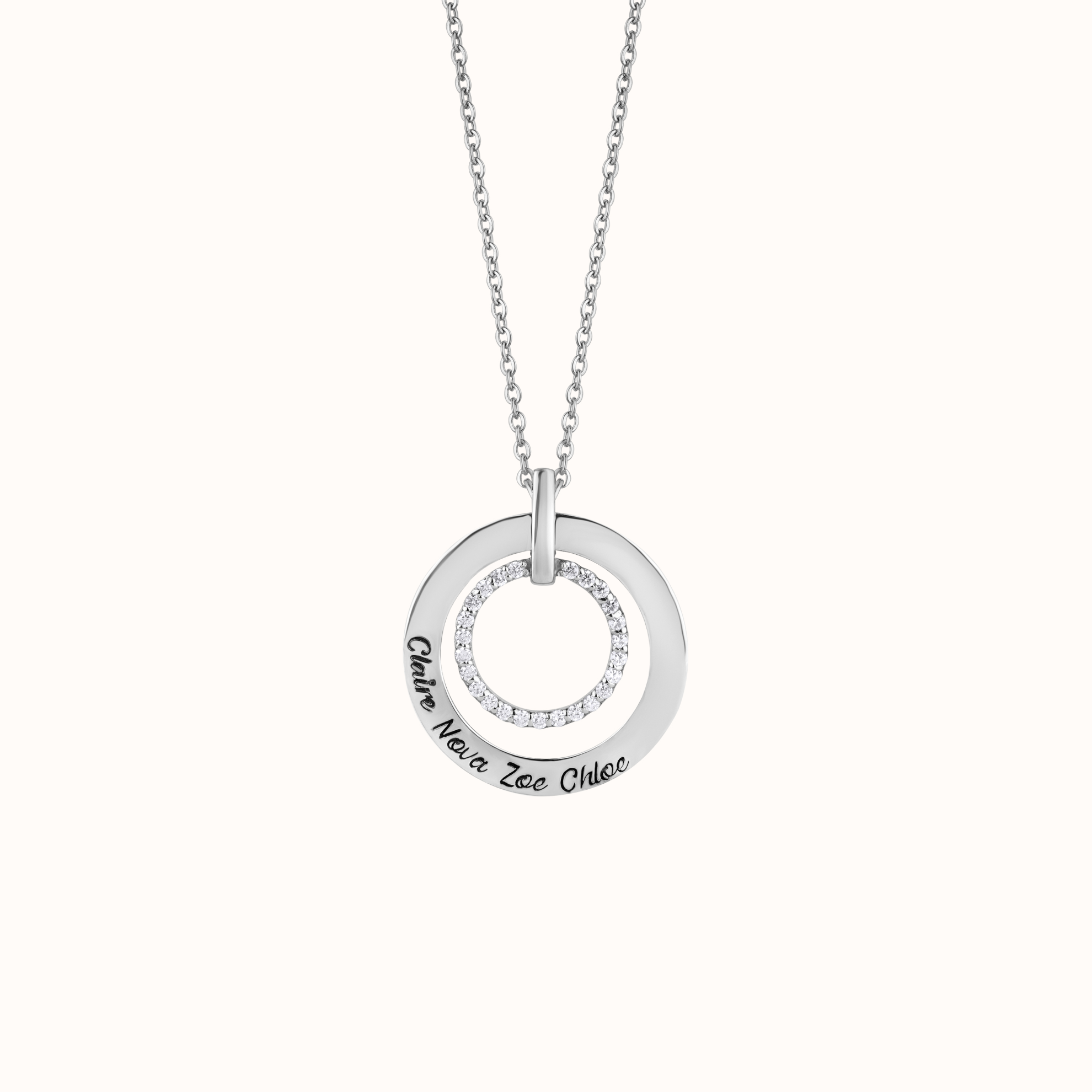 Customizable Silver Charm Necklace
