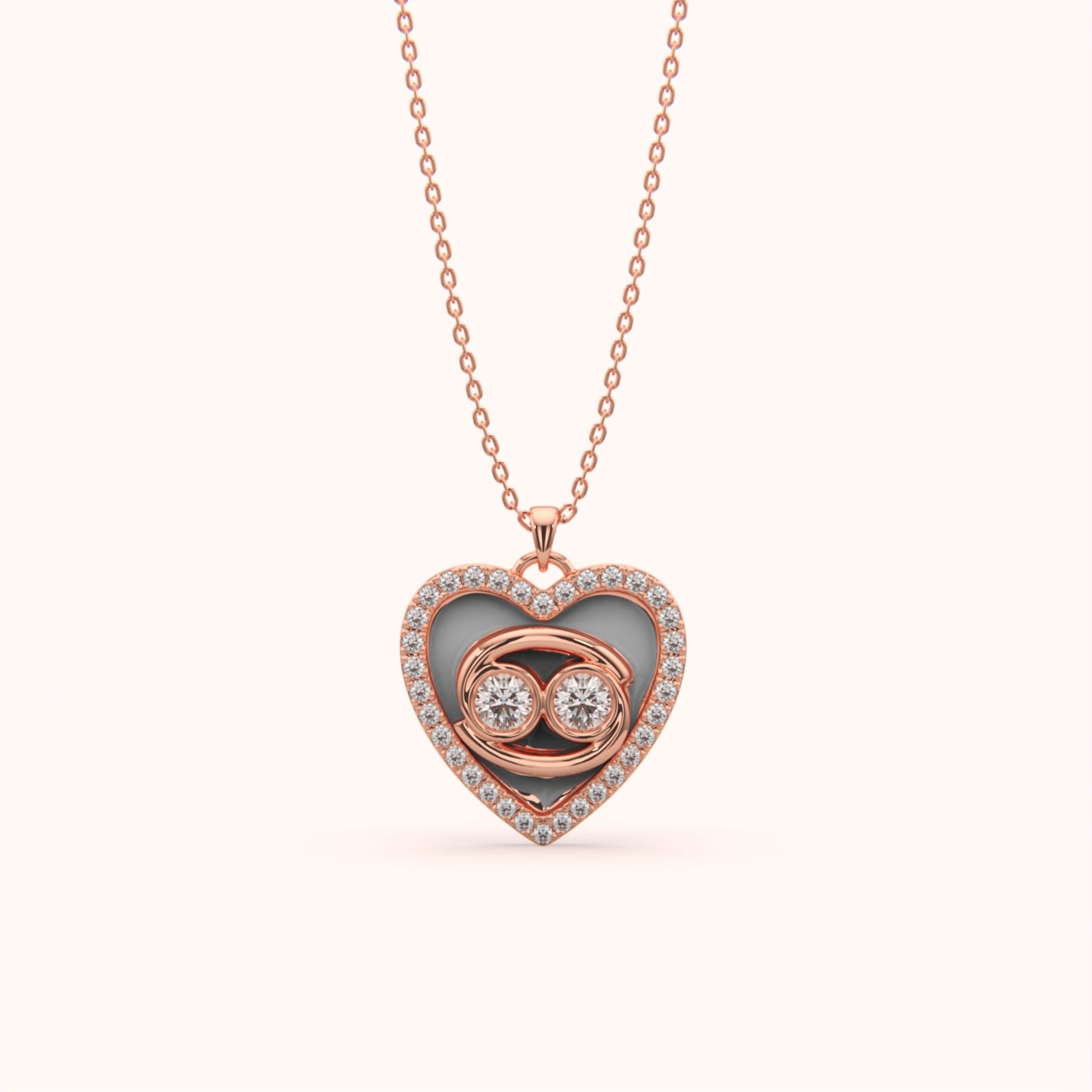 Double Shine Heart Necklace