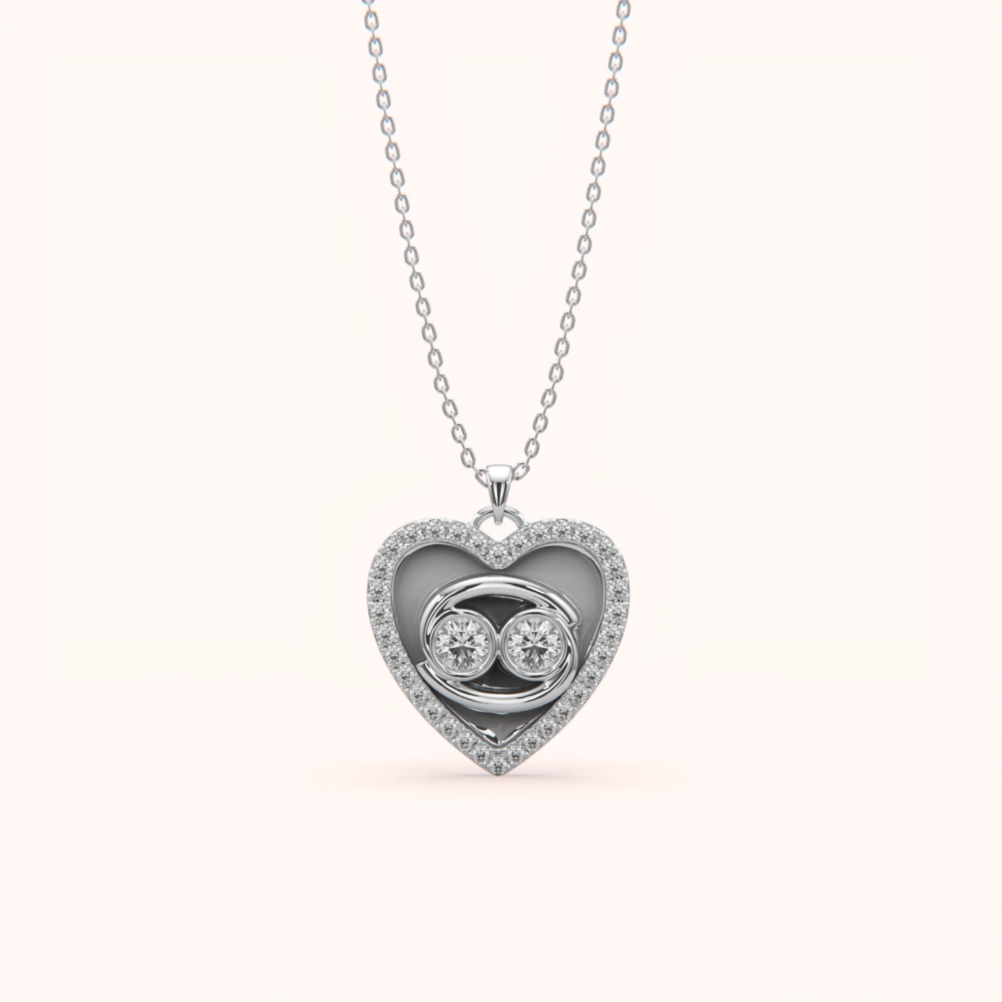 Double Shine Heart Necklace