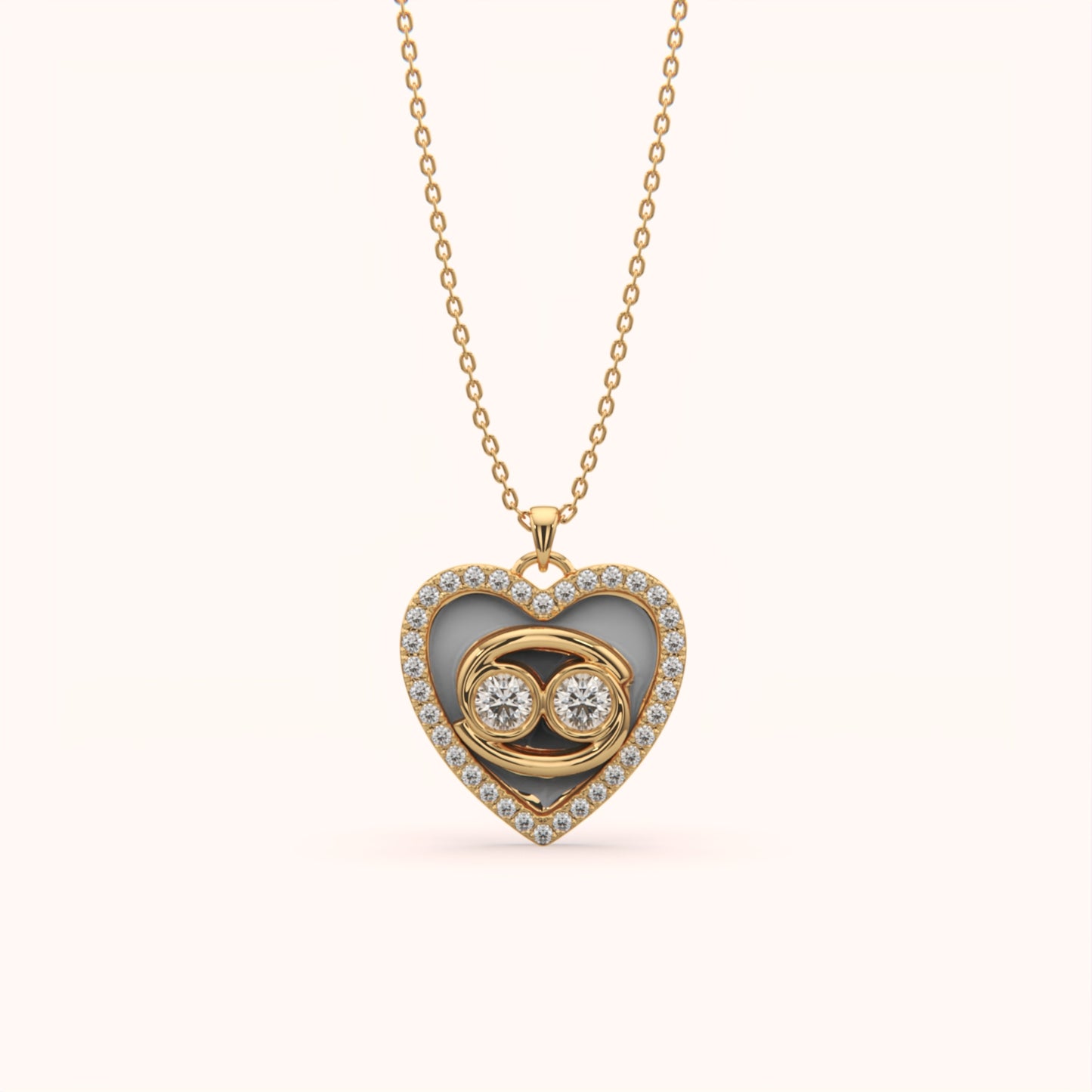 Double Shine Heart Necklace