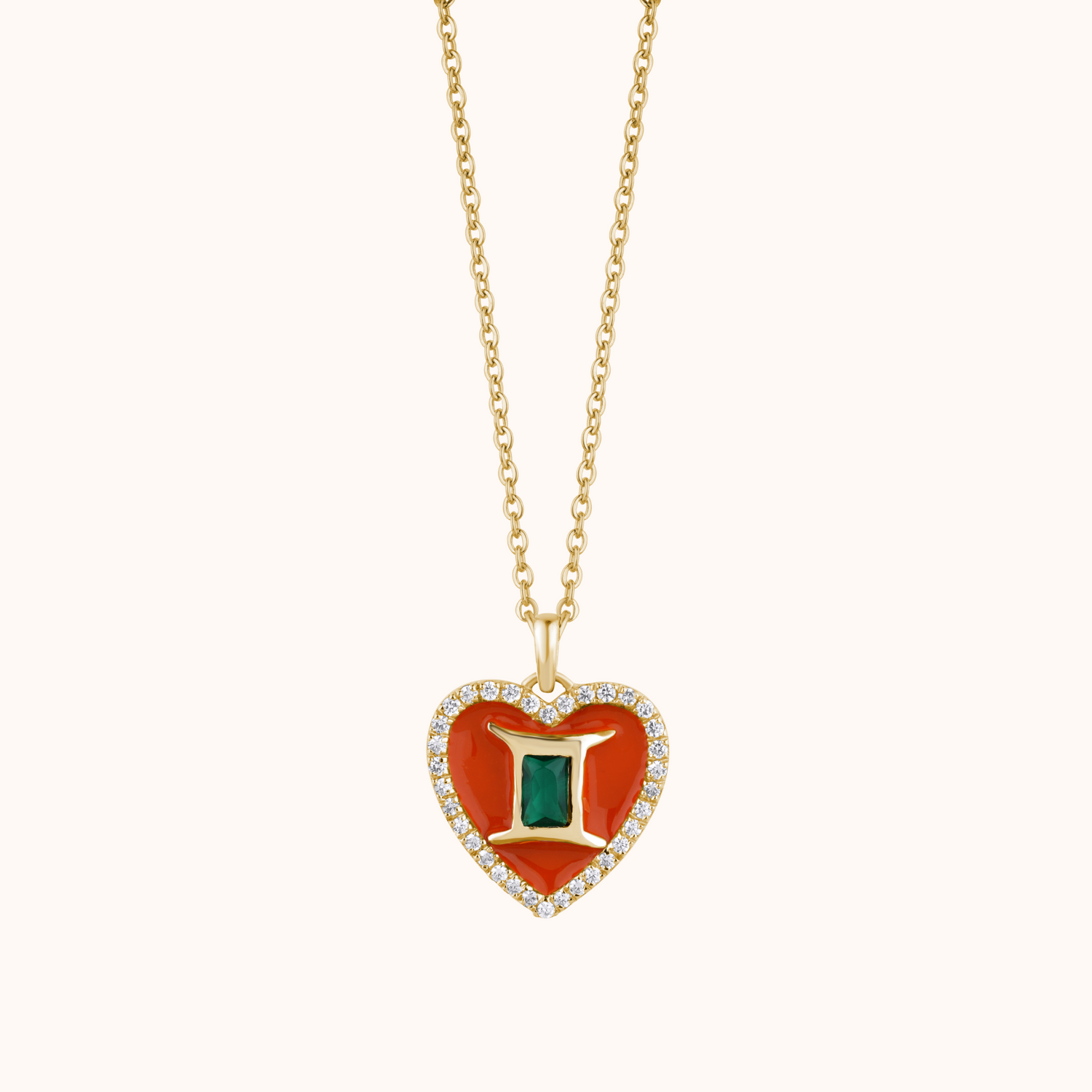 Enamel Heart Pendant Necklace - KYMEE