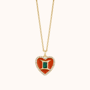 Enamel Heart Pendant Necklace - KYMEE