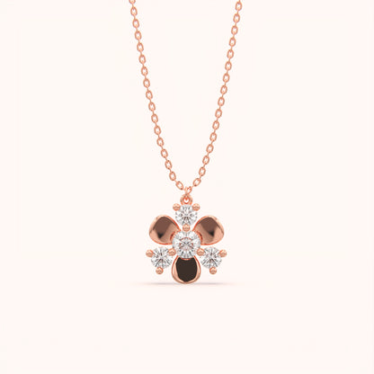 Diamond Setting Flower Pendant