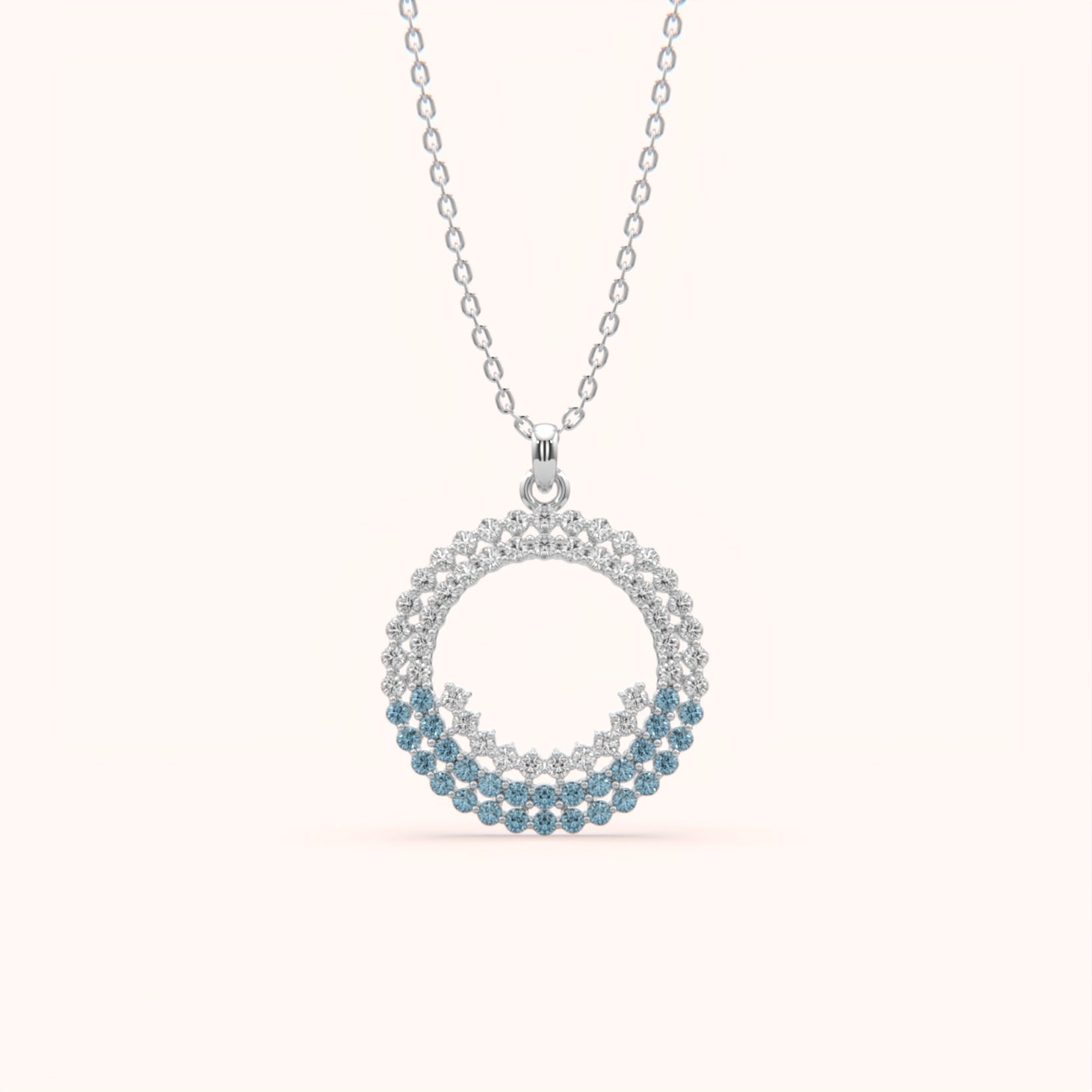 Circle Design Diamond Necklace
