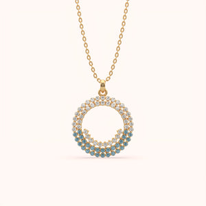 Circle Design Diamond Necklace - KYMEE