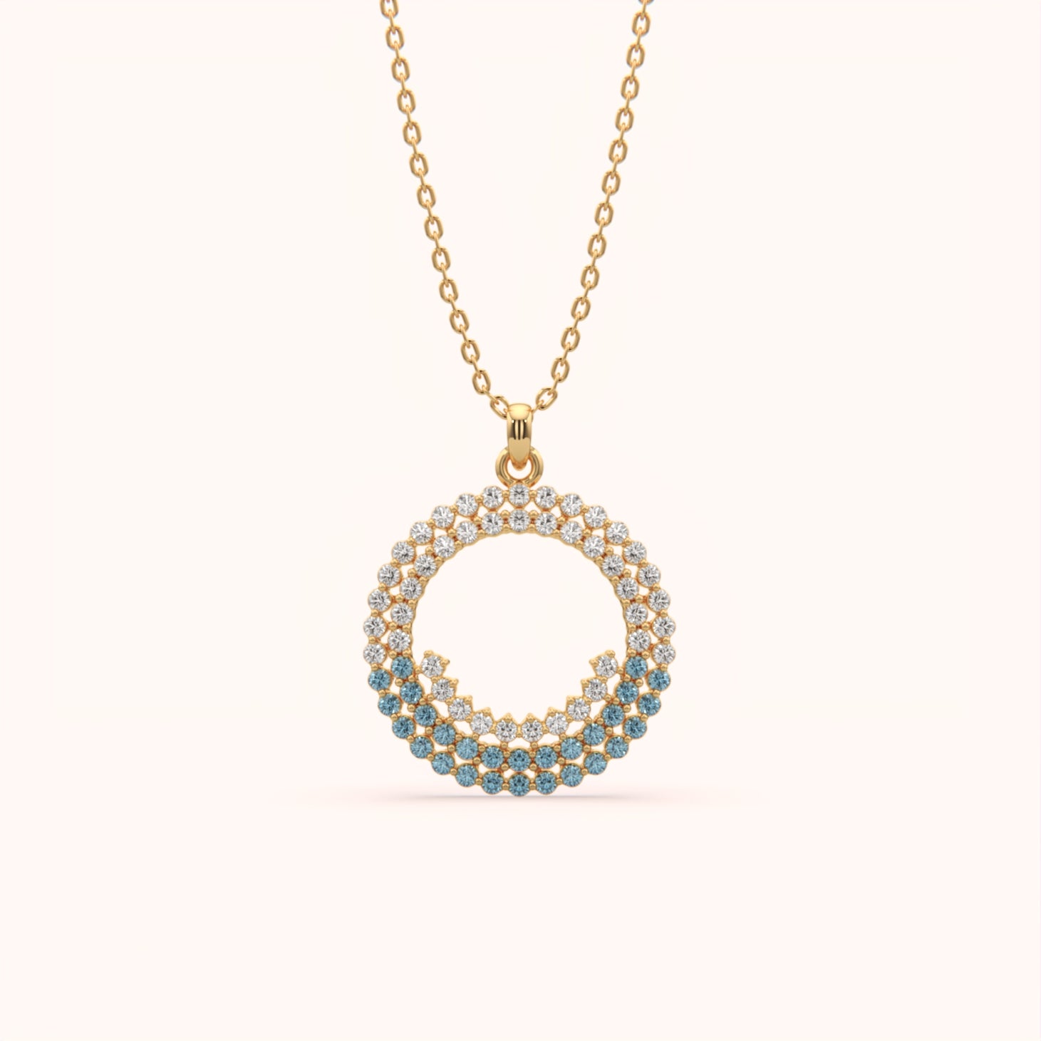 Circle Design Diamond Necklace