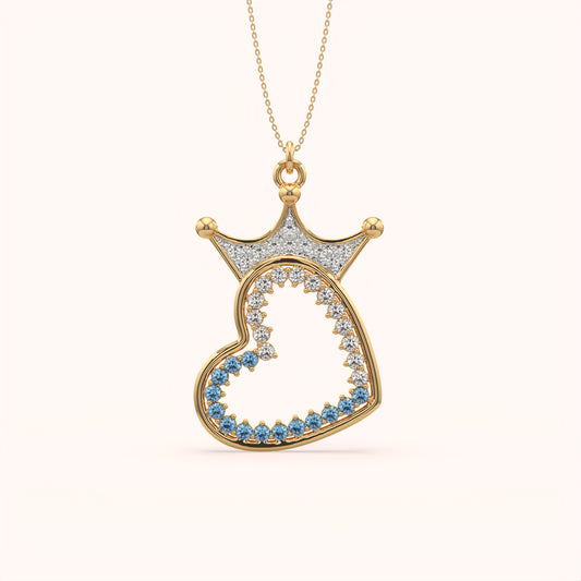 Heart Model Crown Necklace