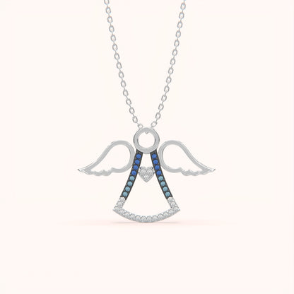 Multicolor Crystal Angel Necklace