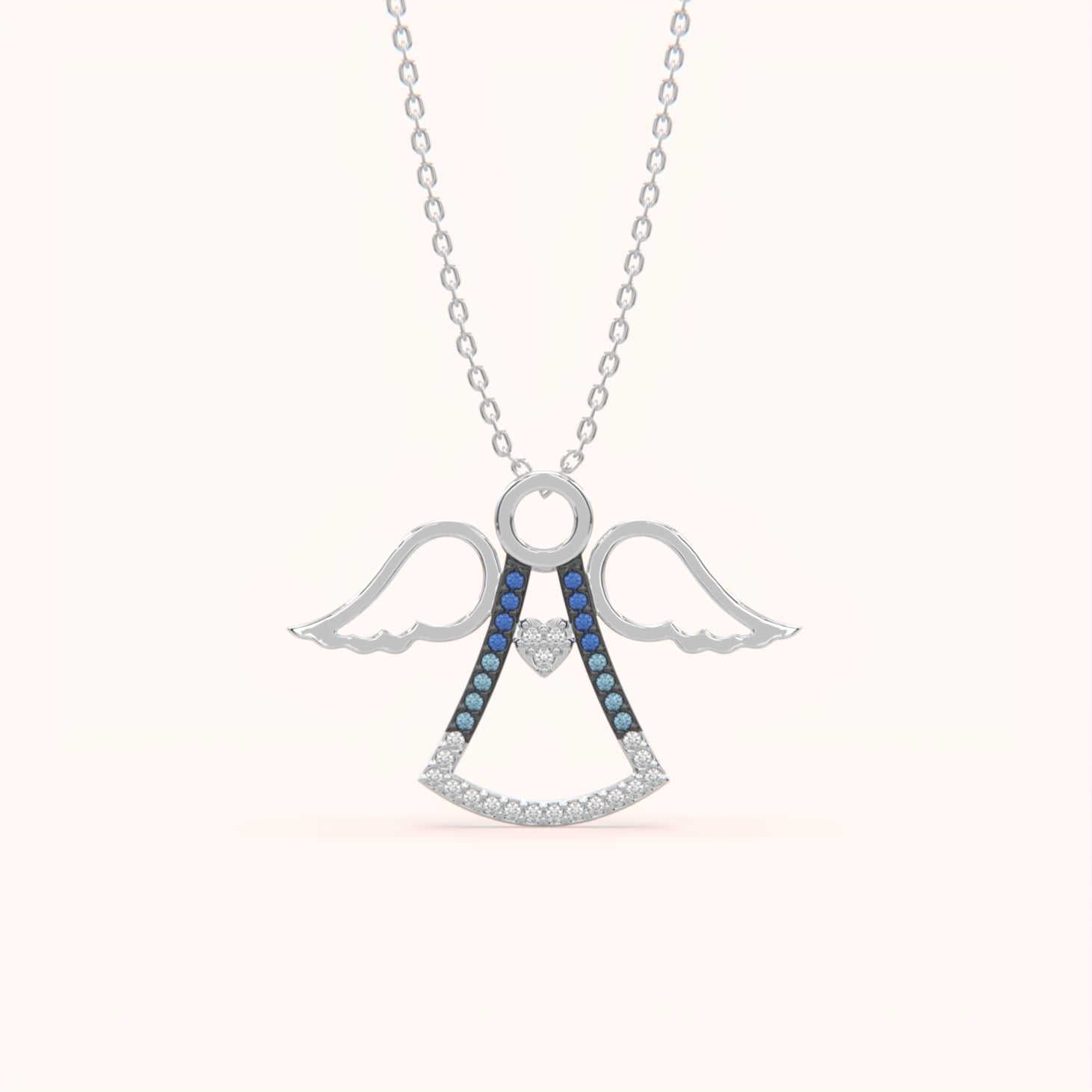 Multicolor Crystal Angel Necklace