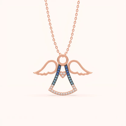 Multicolor Crystal Angel Necklace