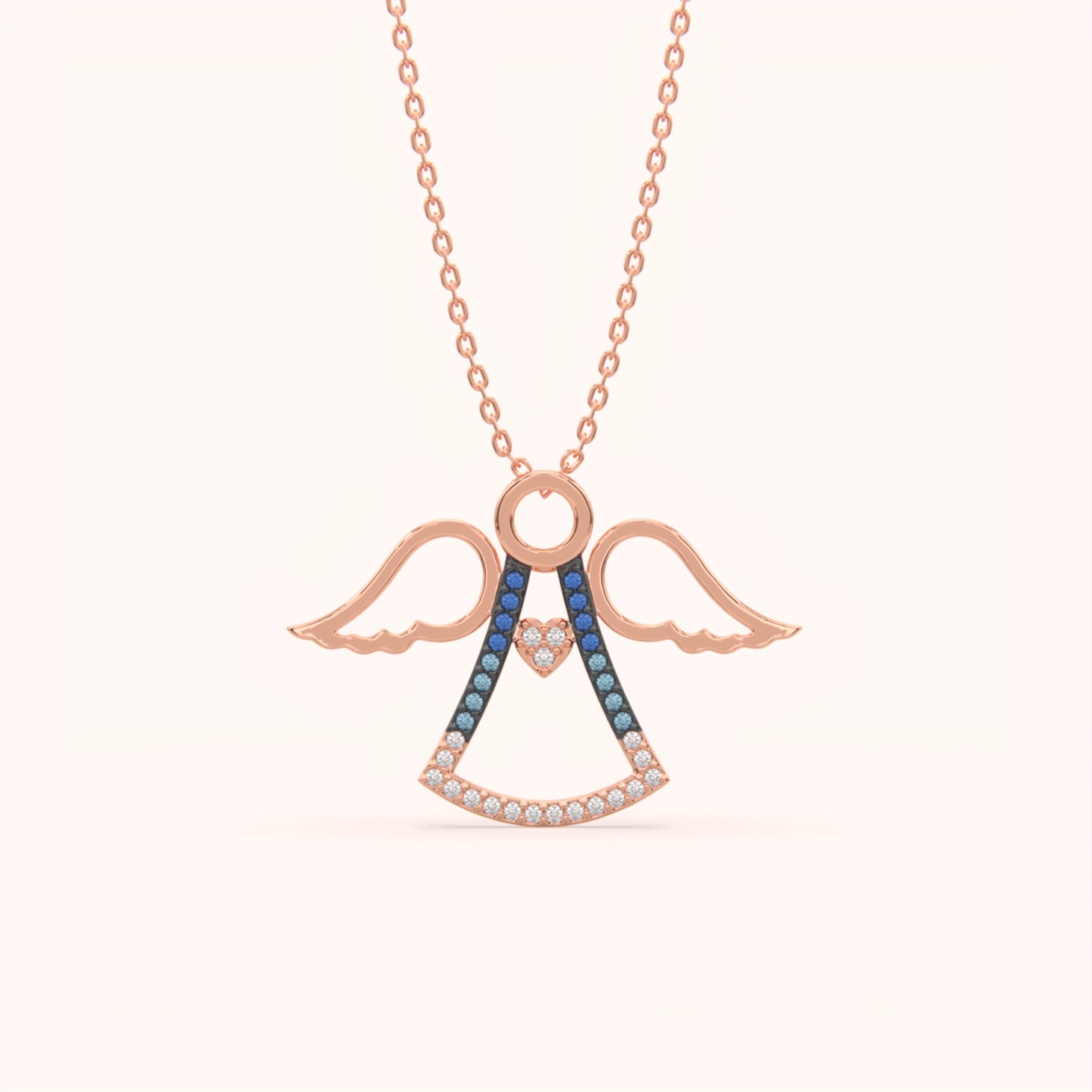 Multicolor Crystal Angel Necklace