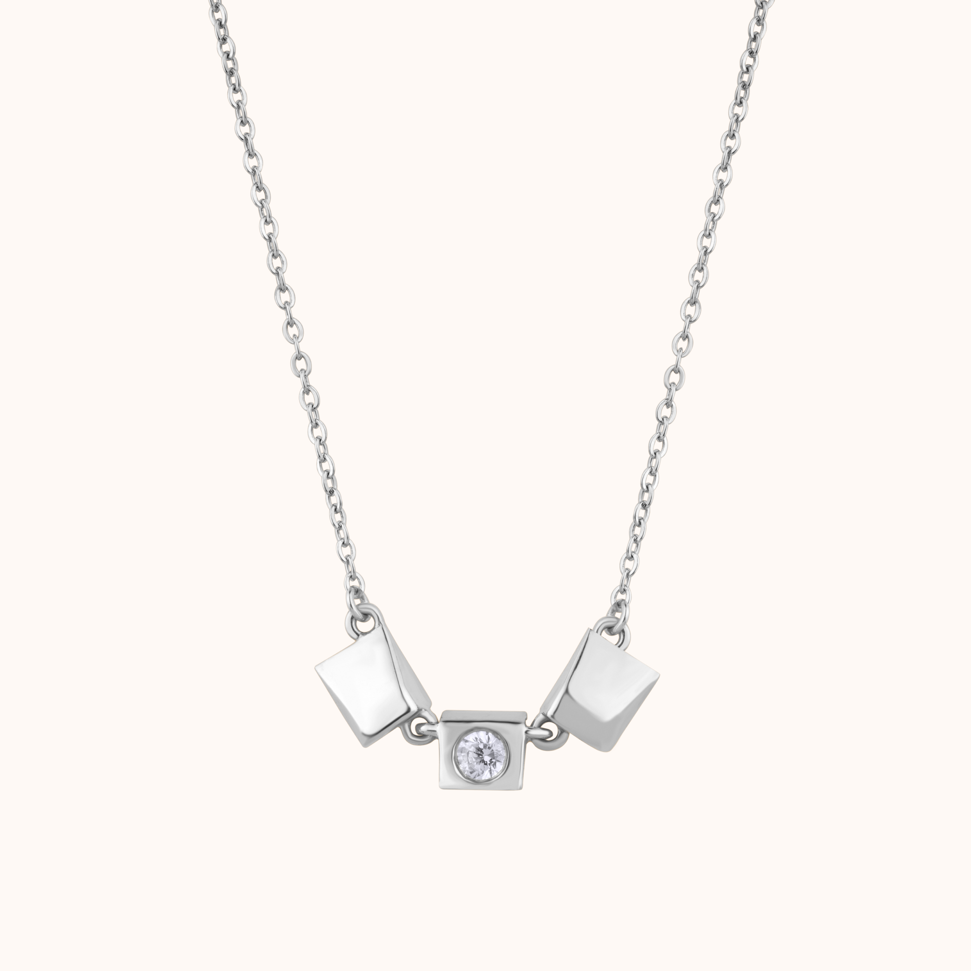 Modern Square Pendant Necklace