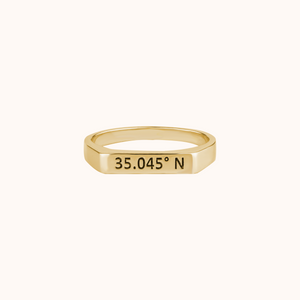 Custom Coordinates Silver Ring - KYMEE