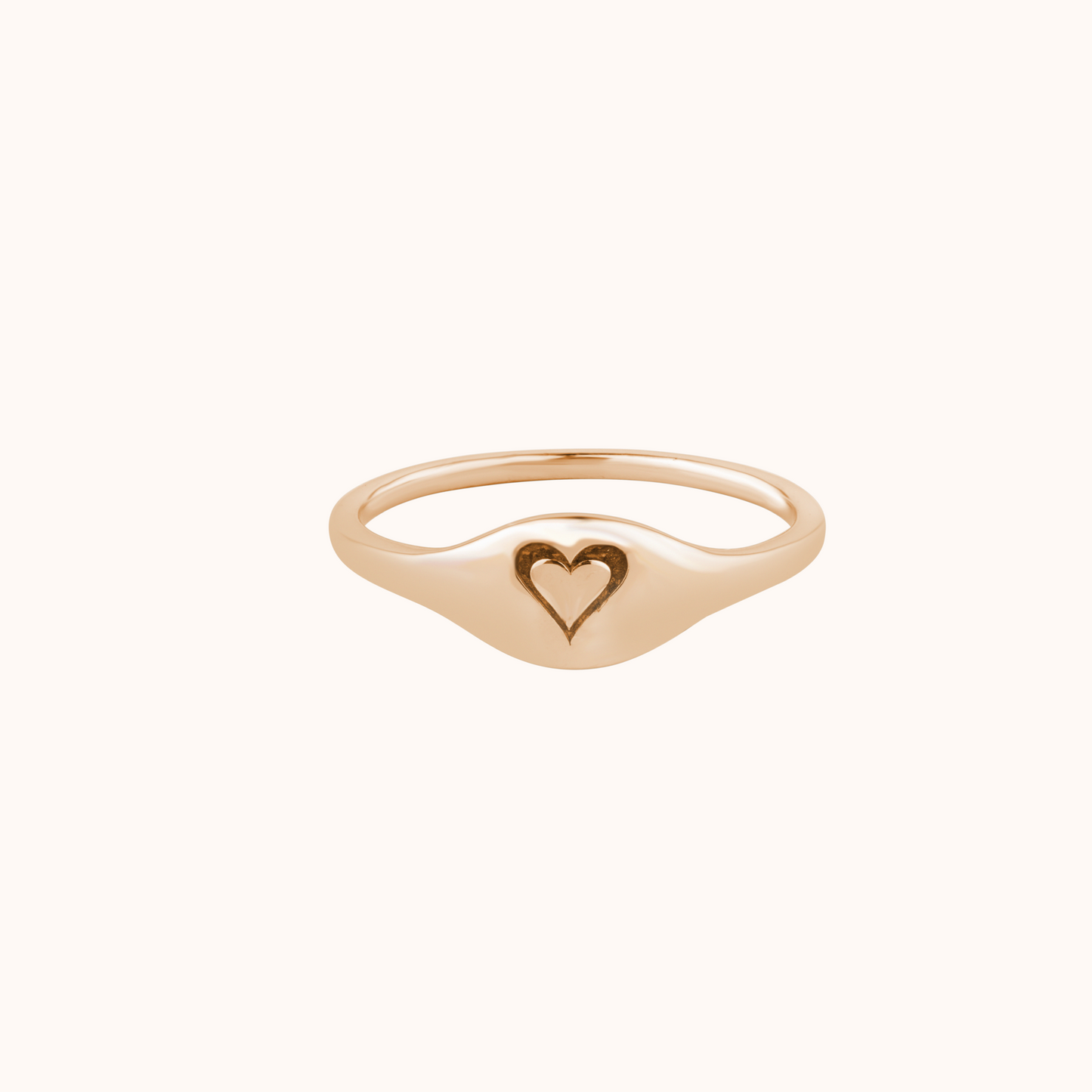 Heart Imprint Elegant Signet Ring