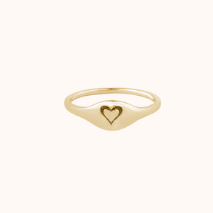Heart Imprint Elegant Signet Ring - KYMEE