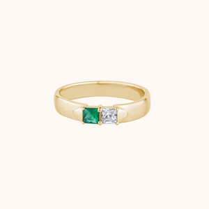 Asscher Twin Stone Ring - KYMEE