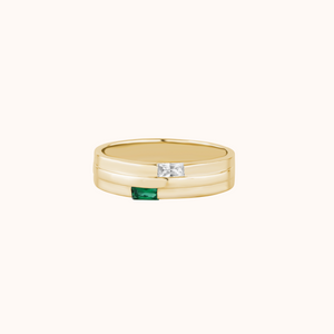 Baguette Diamonds Silver Band - KYMEE