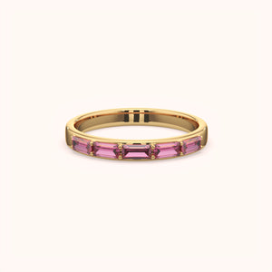 Minimalist Ruby Baguette Ring - KYMEE