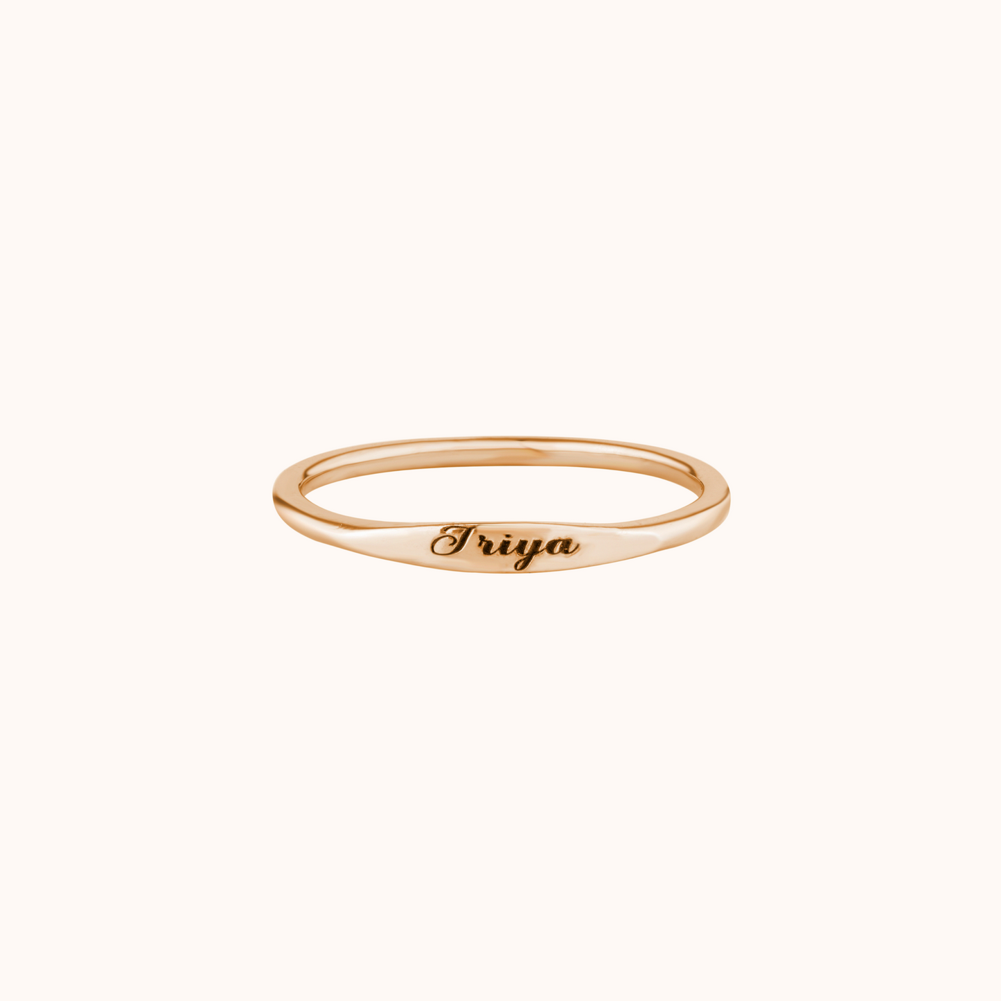 Elegant Name Engraving Ring