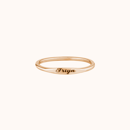 Elegant Name Engraving Ring