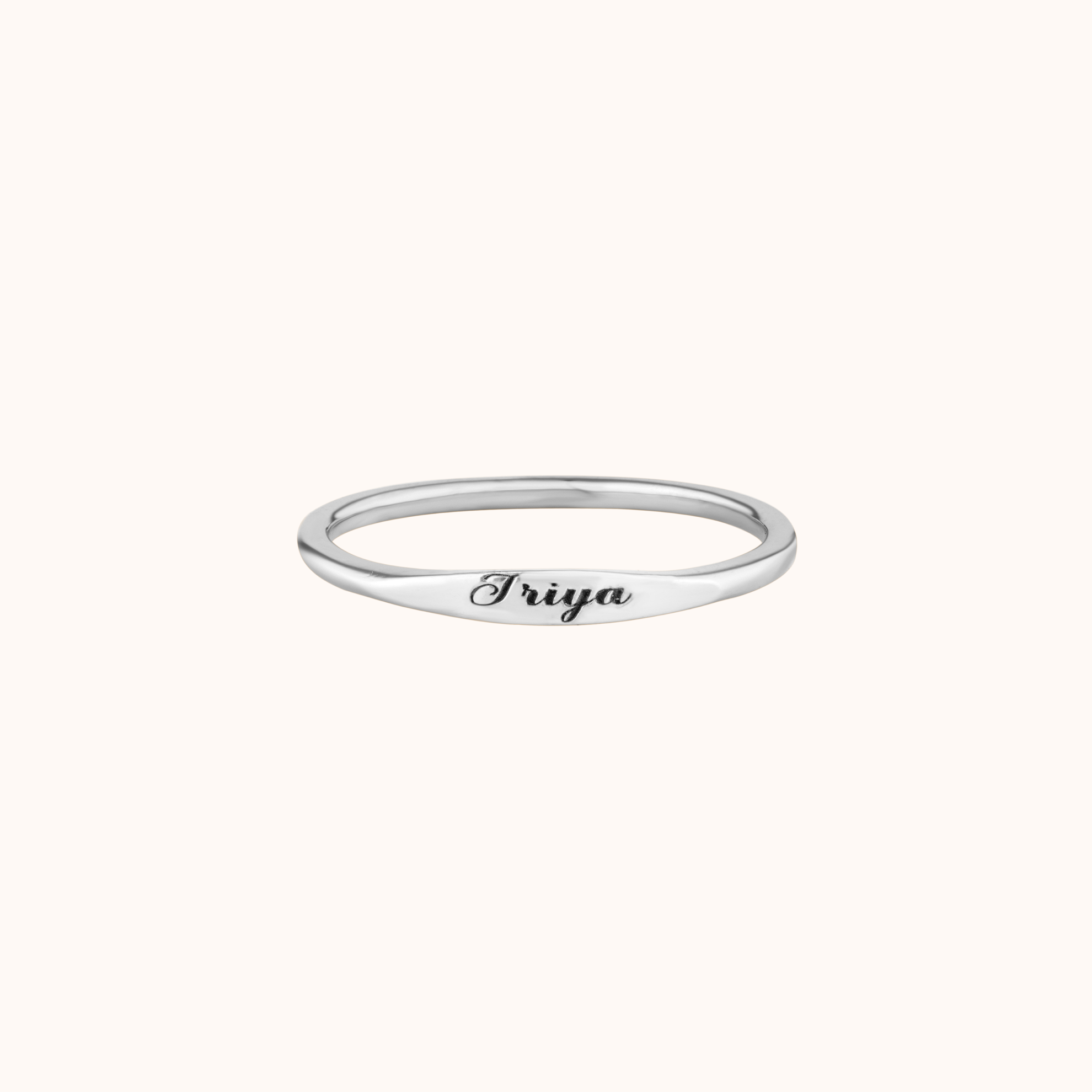Elegant Name Engraving Ring