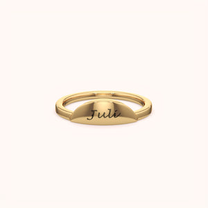 Signature Silver Curve Personalised Name Ring - KYMEE