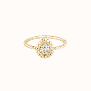 Sophisticated Pear-Shaped Diamond Ring - KYMEE