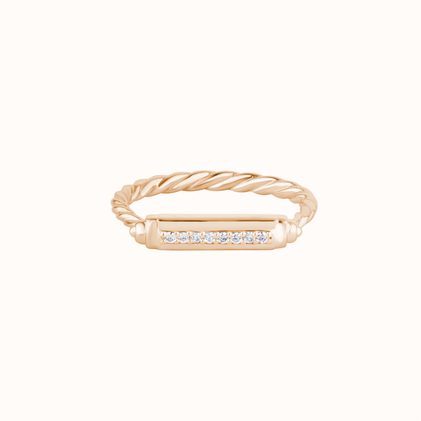 Rectangle Diamond Bar Ring