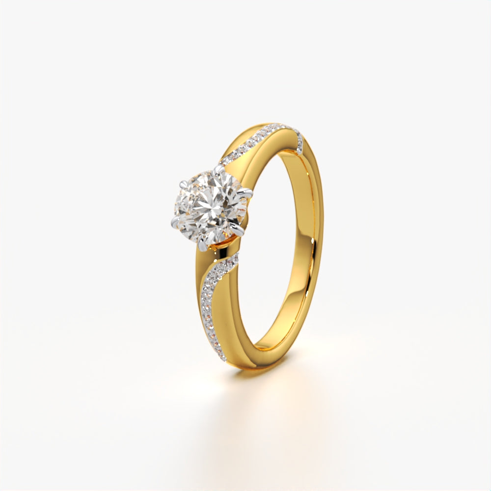 Solitaire Ring with Intricate Band