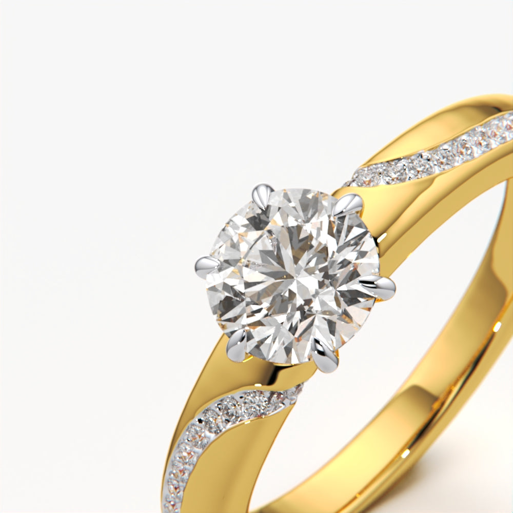 Solitaire Ring with Intricate Band