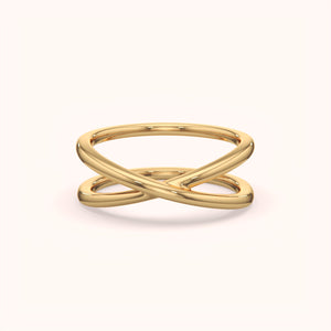 Exquisite X Cross Silver Ring - KYMEE
