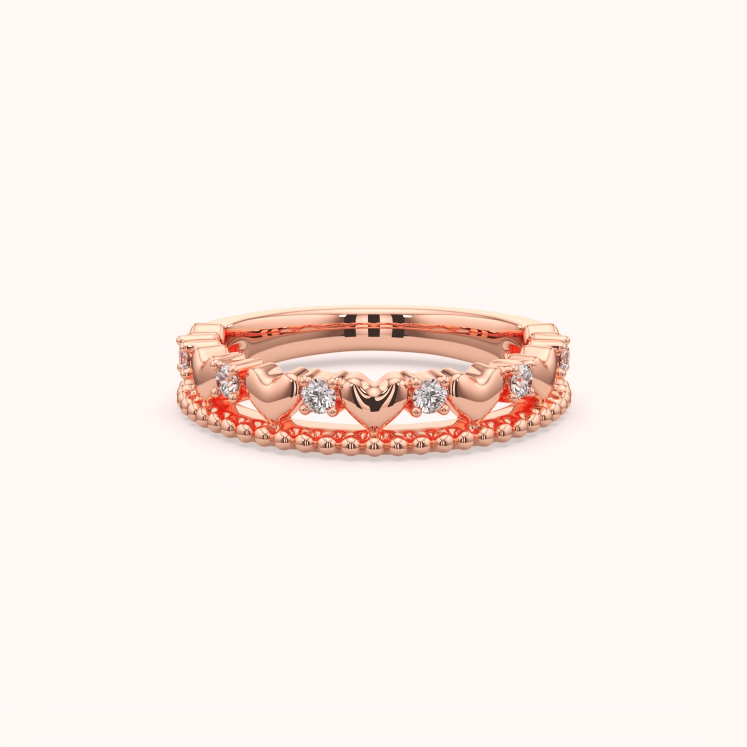 Heart and Round Eternity Band