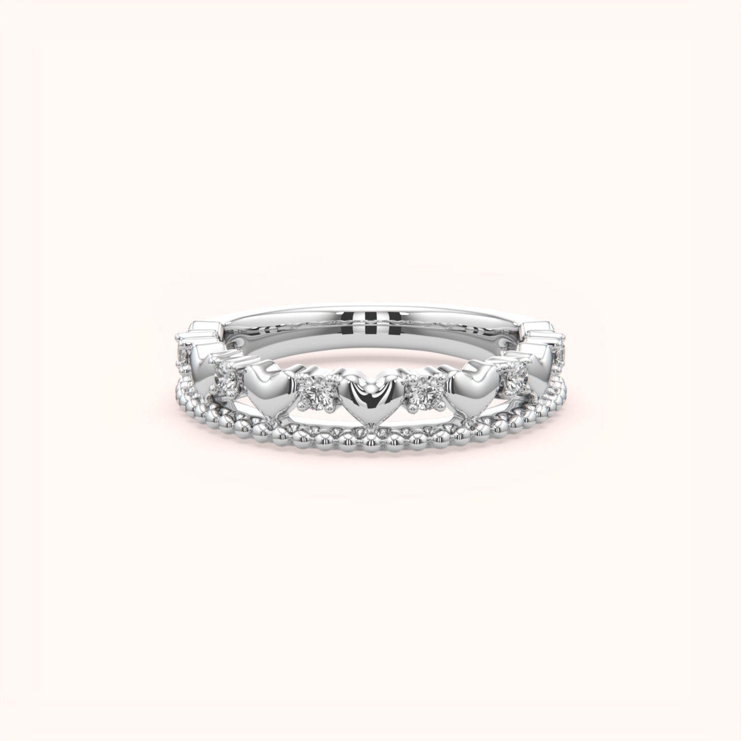 Heart and Round Eternity Band