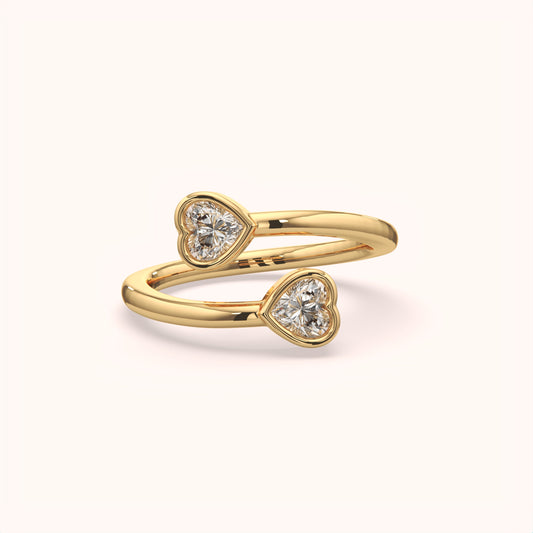 Double Heart Diamond Ring