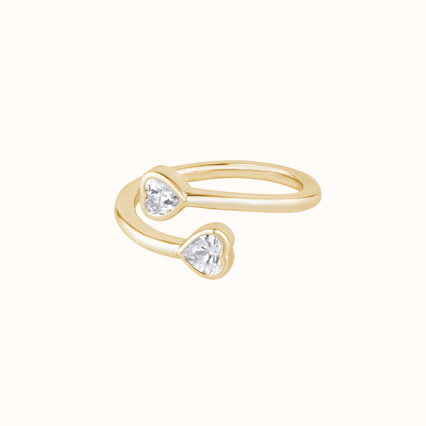 Double Heart Diamond Ring