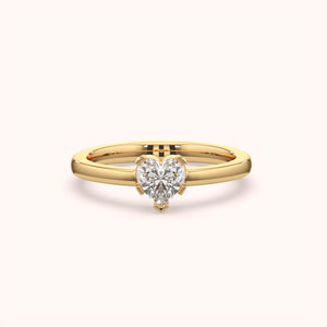Heart Solitaire Silver Ring - KYMEE