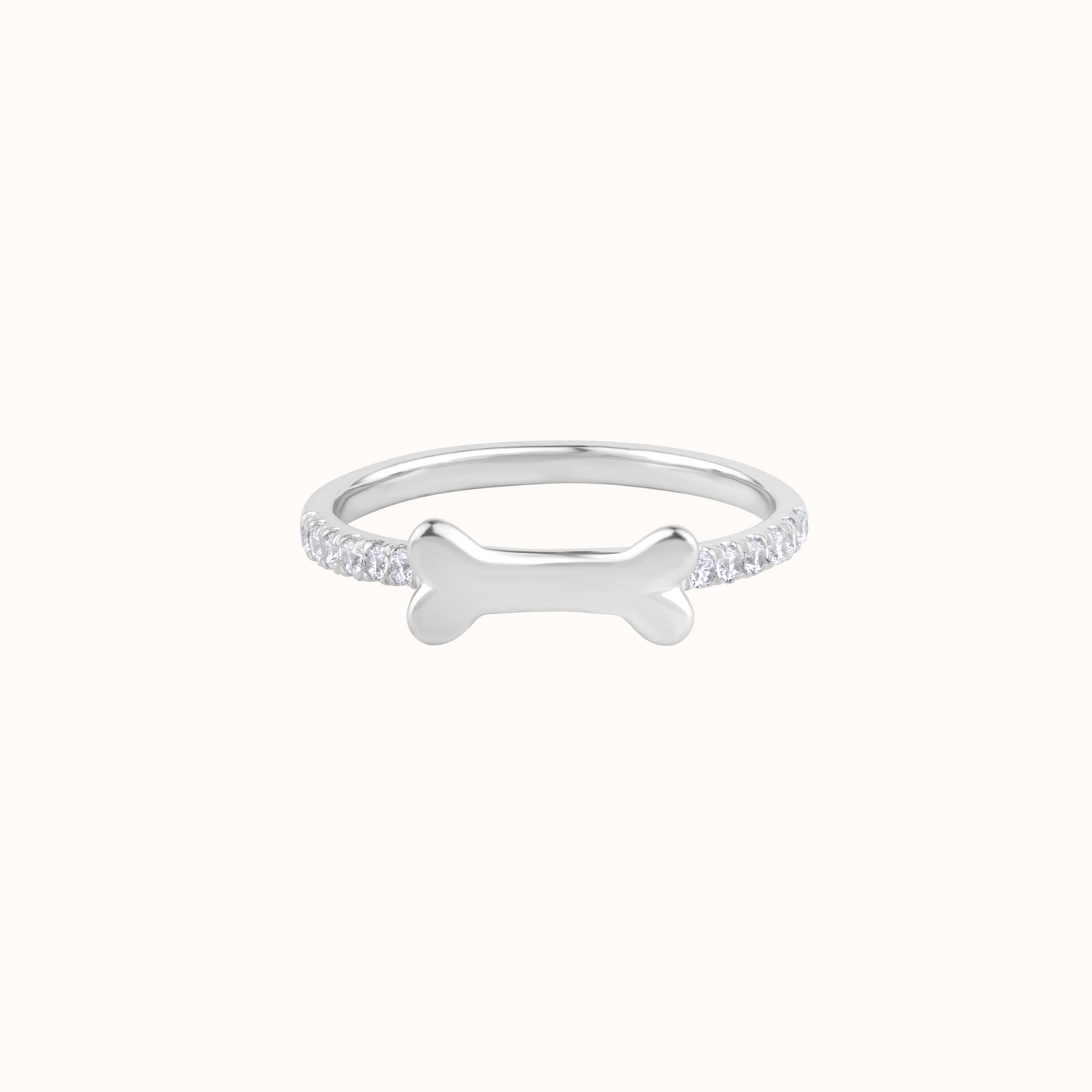 Dog Bone Style Accent Diamond Ring