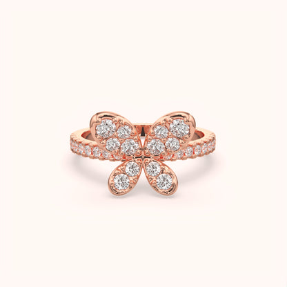 Sparkling Butterfly Silver Ring