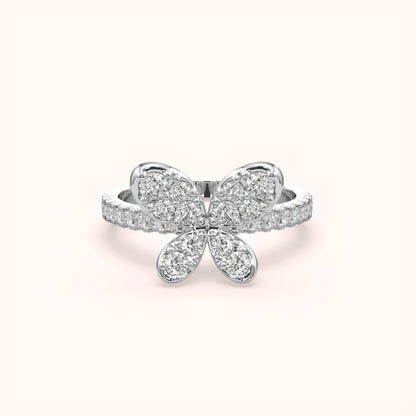 Sparkling Butterfly Silver Ring